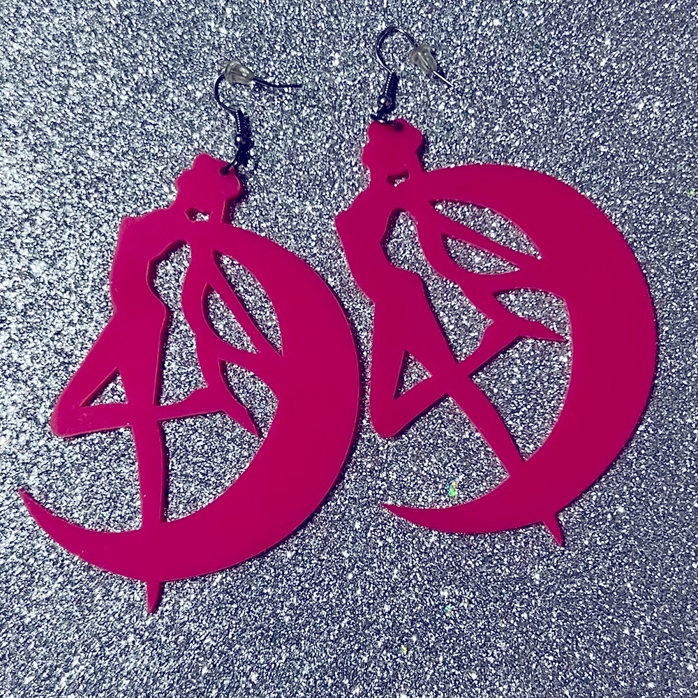 Sailor Moon hot pink earrings
